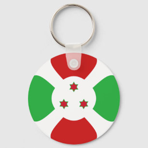 Nyckelkedja för Burundi Fisheye Flagga Nyckelring