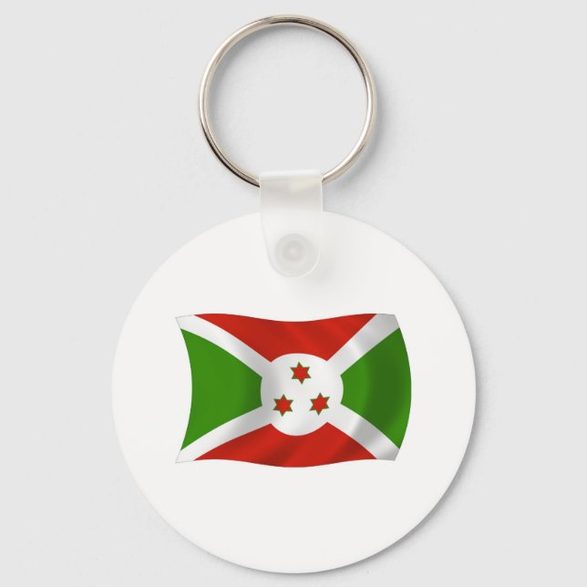 Nyckelkedja för Burundi Flagga Nyckelring (Framsida)