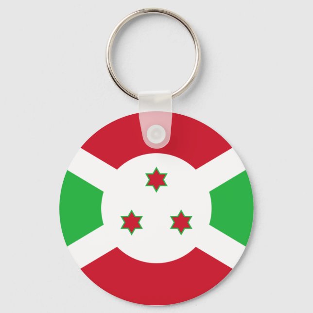 Nyckelkedja för Burundi Flagga Nyckelring (Framsida)