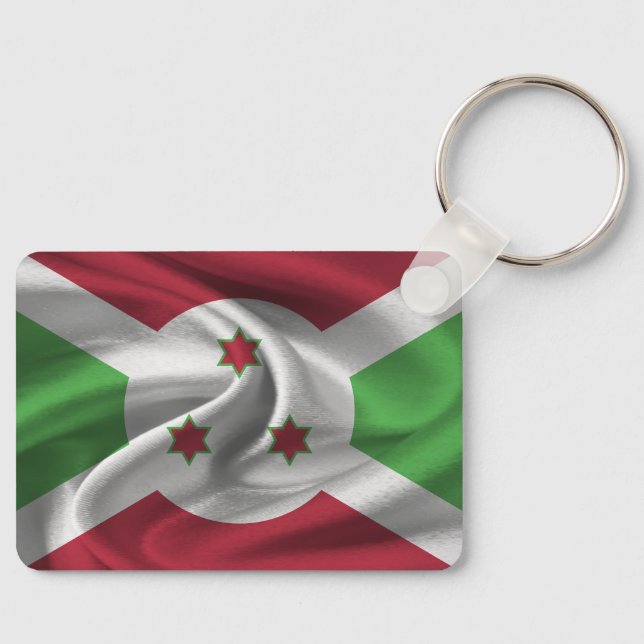 Nyckelkedja för Burundi Flagga Nyckelring (Framsida)