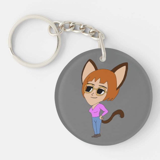nyckelkedja för chibi catgirl (Framsidan)
