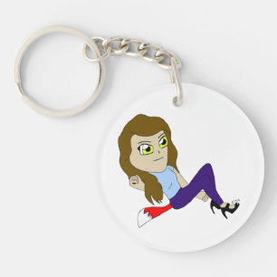 nyckelkedja för chibi-foxy-tjej