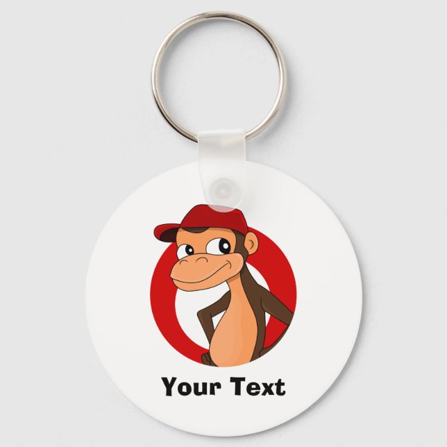 Nyckelkedja för chimp-tecknad för personlig nyckelring (Framsida)