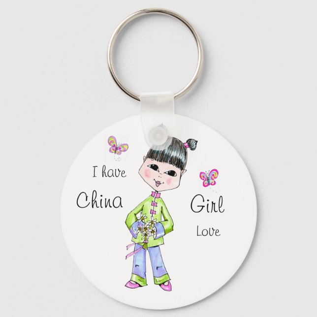 Nyckelkedja för china Girl kärlek Nyckelring (Framsida)