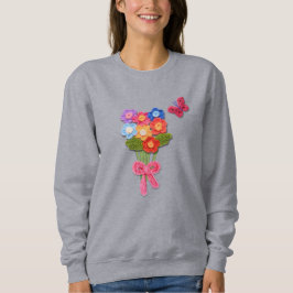Nyckelkedja för Crochet Flower-utskrift T Shirt