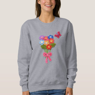 Nyckelkedja för Crochet Flower-utskrift T Shirt