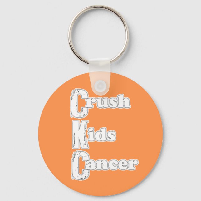 Nyckelkedja för "Crush Kids Cancer"-Orange Nyckelring (Framsida)