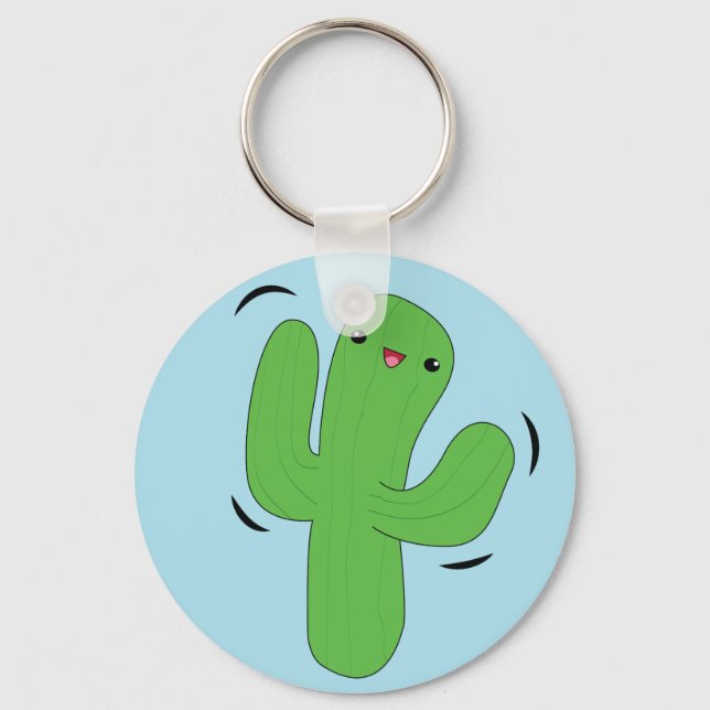 Nyckelkedja för Cute Kawaii dancactus Nyckelring (Framsida)