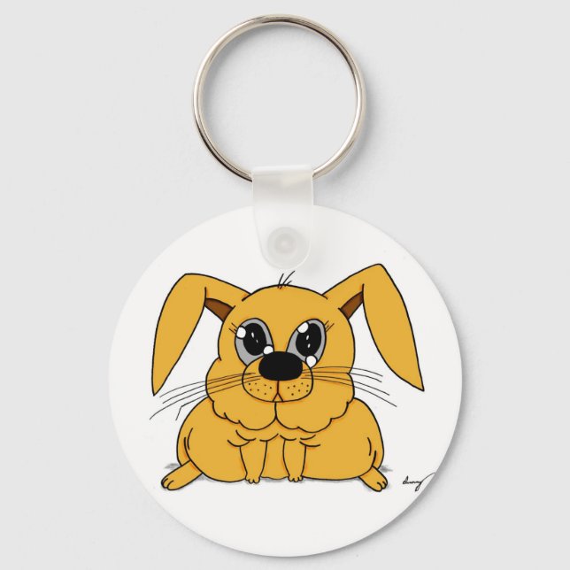 Nyckelkedja för Cute Tjock Bunny Nyckelring (Framsida)