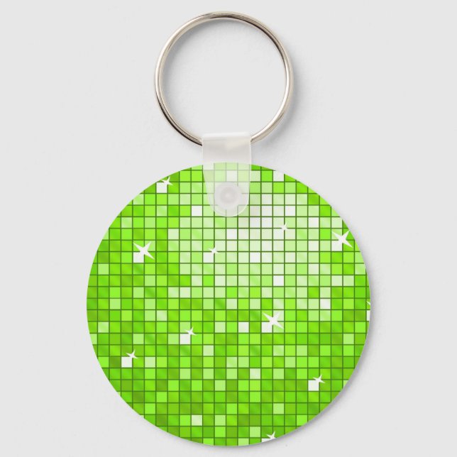 Nyckelkedja för Disco Tiles-Grönt Nyckelring (Framsida)