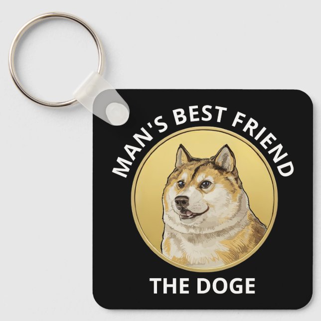 Nyckelkedja för Dogecoin Hund Metall Nyckelring (Framsida)