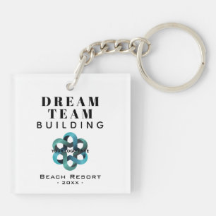 Nyckelkedja för Dream Team Byggnad Company Logotyp