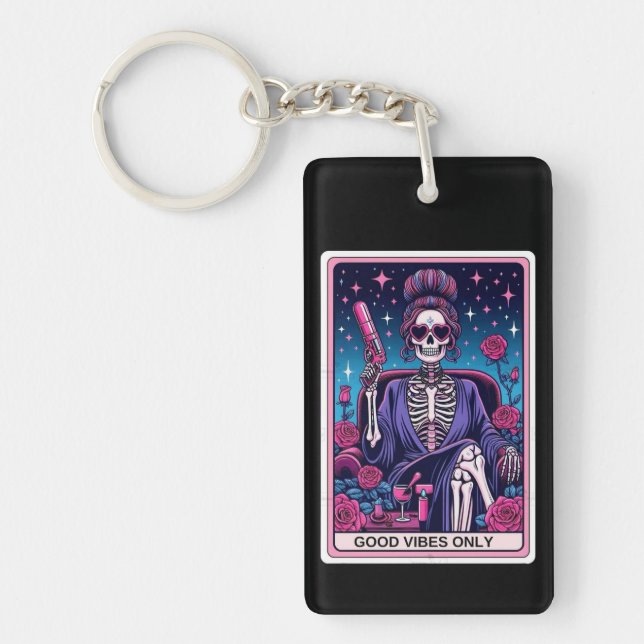 Nyckelkedja för enbart Tarot Card för bra vibes (Framsidan)