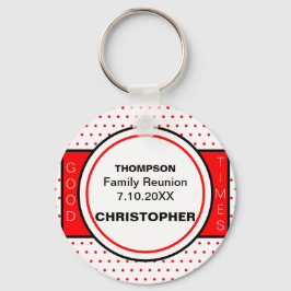 Nyckelkedja för Family Reunion Red Polka dots Nyckelring