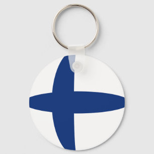 Nyckelkedja för Finland Fisheye Flagga Nyckelring