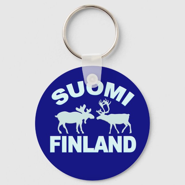 Nyckelkedja för Finland Moose & Reindeer Nyckelring (Framsida)