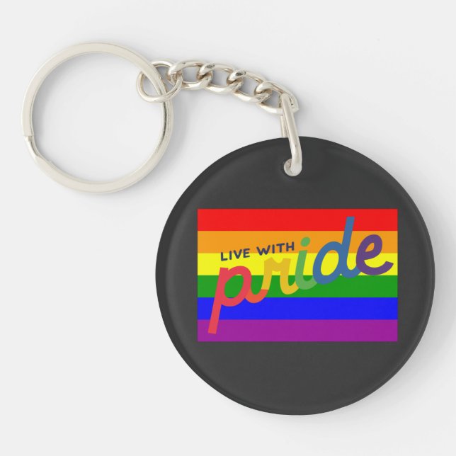 nyckelkedja för flagga för pridets regnbåge (Framsidan)