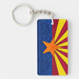 Nyckelkedja för flagga i glitter Arizona