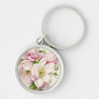 Nyckelkedja för Flower digital image Rund Silverfärgad Nyckelring