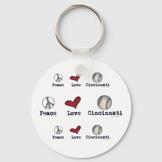 Nyckelkedja för fred Kärlek Cincinnati Nyckelring (Framsida)