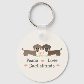 Nyckelkedja för fredsprocessen Kärlek Dachshunds Nyckelring