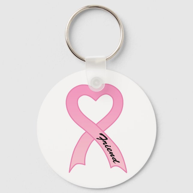 Nyckelkedja för Friend Rosa Ribbon Keychain Nyckelring (Framsida)