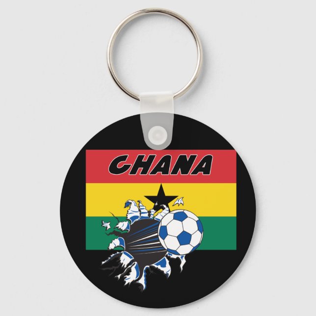 Nyckelkedja för Ghana Soccer Futbol Nyckelring (Framsida)