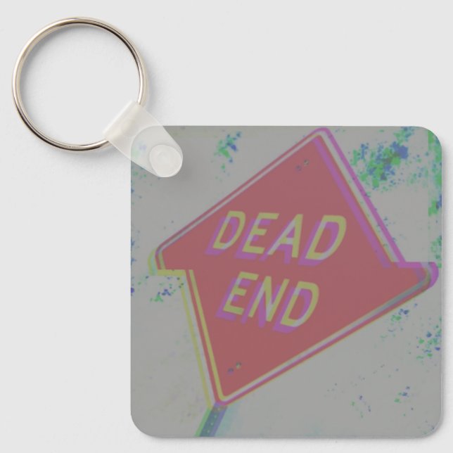 Nyckelkedja för Glitch Aesthetic Dead End-signatur Nyckelring (Framsida)