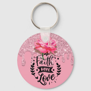 Nyckelkedja för Glitter för inspirerande Rosa-driv Nyckelring