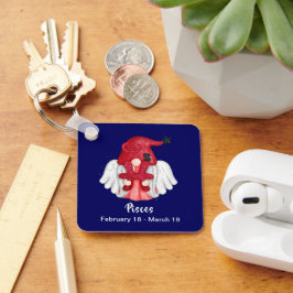 Nyckelkedja för Gnome Pisces Astrology-signaturang Nyckelring