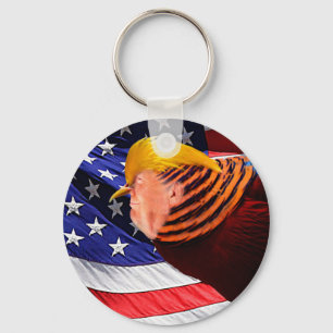 Nyckelkedja för Golden Trump Bird USA flagga Nyckelring