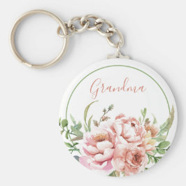 Nyckelkedja för Grandma Blommigt-Personlig | Redig Nyckelring