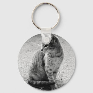 Nyckelkedja för Grått Cat Nyckelring
