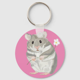 Nyckelkedja för grått och vita hamster nyckelring