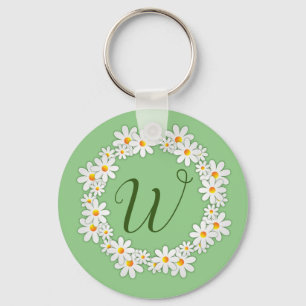 Nyckelkedja för Grönt i daisy Monogram med Daisy Nyckelring