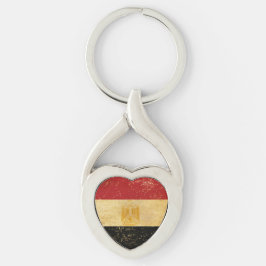 Nyckelkedja för Grunge Metall egypten Flagga-Vinta