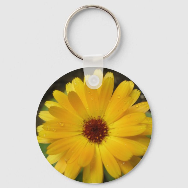 Nyckelkedja för gult Marigold-makro Nyckelring (Framsida)