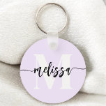 Nyckelkedja för handskriven Lila i Monogram-pensel Nyckelring<br><div class="desc">Fet serif-monogram kombinerat med handskriven calligrafi med penseln.</div>