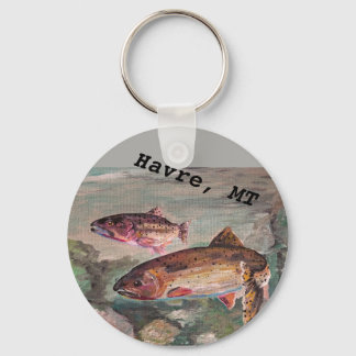 Nyckelkedja för Havre Cutmynning Trout Button Nyckelring