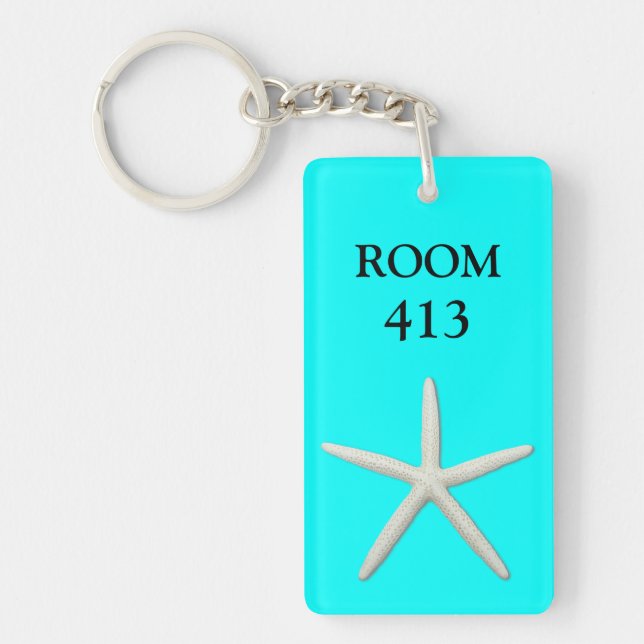 Nyckelkedja för havsrumsnummer i Starfish Aqua (Framsidan)