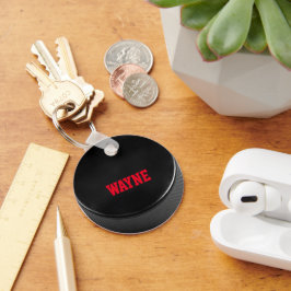 Nyckelkedja för Hockey Puck Personlig Nyckelring