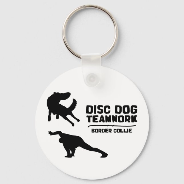 Nyckelkedja för Hund för teamwork Gräns Collie Nyckelring (Framsida)