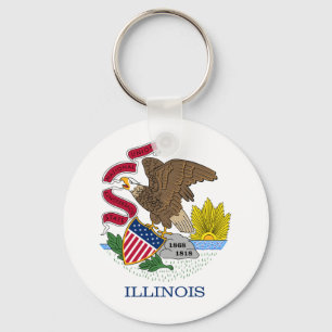 Nyckelkedja för Illinois Flagga Nyckelring