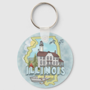 Nyckelkedja för Illinois Lighthouse Nyckelring