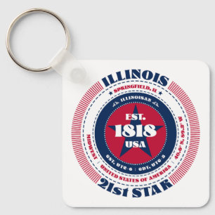 Nyckelkedja för Illinois-tillstånd Nyckelring