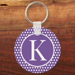 Nyckelkedja för inledande brev Polka dots-Chic, kl Nyckelring