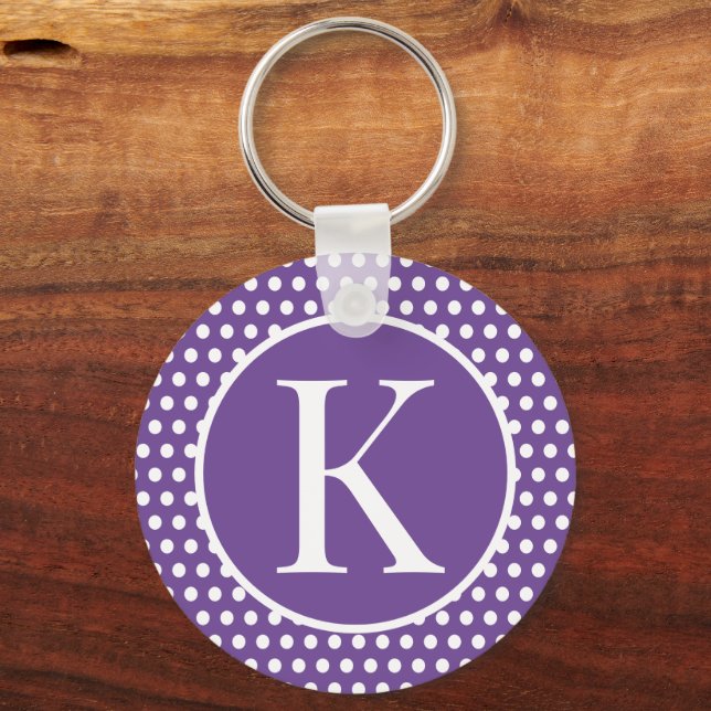 Nyckelkedja för inledande brev Polka dots-Chic, kl Nyckelring (Framsida)