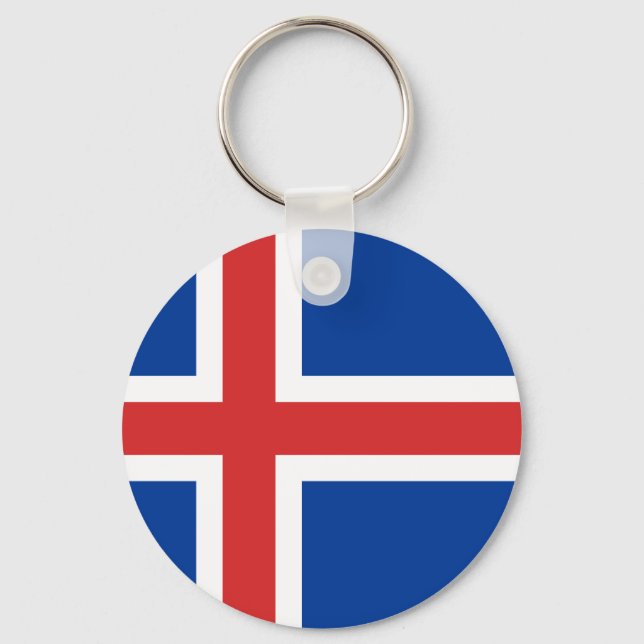 Nyckelkedja för islandets Flagga Nyckelring (Framsida)