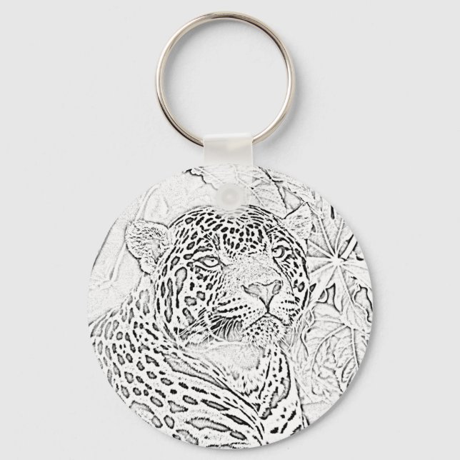 Nyckelkedja för Jaguar (svart) Nyckelring (Framsida)