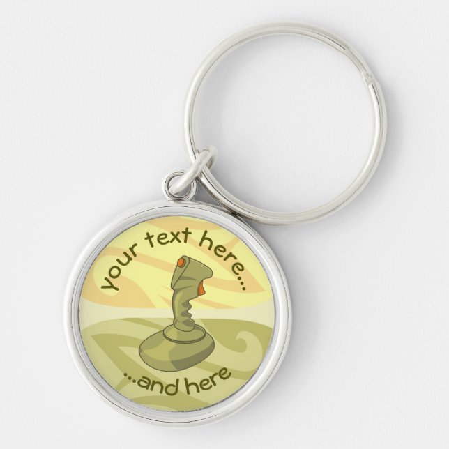 Nyckelkedja för Joystick Rund Silverfärgad Nyckelring (Framsidan)